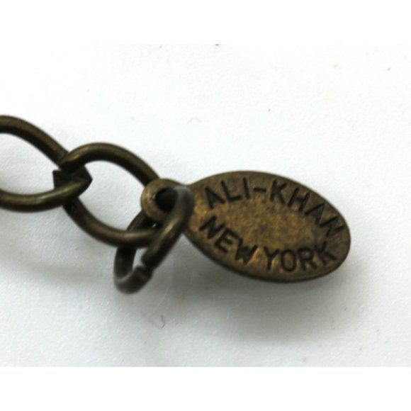 ALI KHAN New York crystal necklace autumn red, gold, brown 18" - Picture 5 of 6